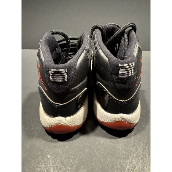 Size 5.5 Y / 7 W - Air Jordan 11 Retro GS 'Bred' Black Red Shoes Sneakers - Picture 3 of 6